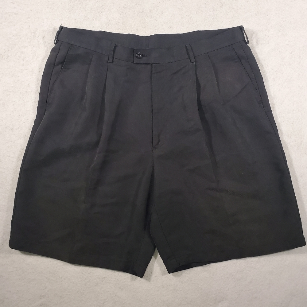 Nike Golf Shorts Size 40 Black Men's 9" Inseam Pleated Rayon Polyester Casual